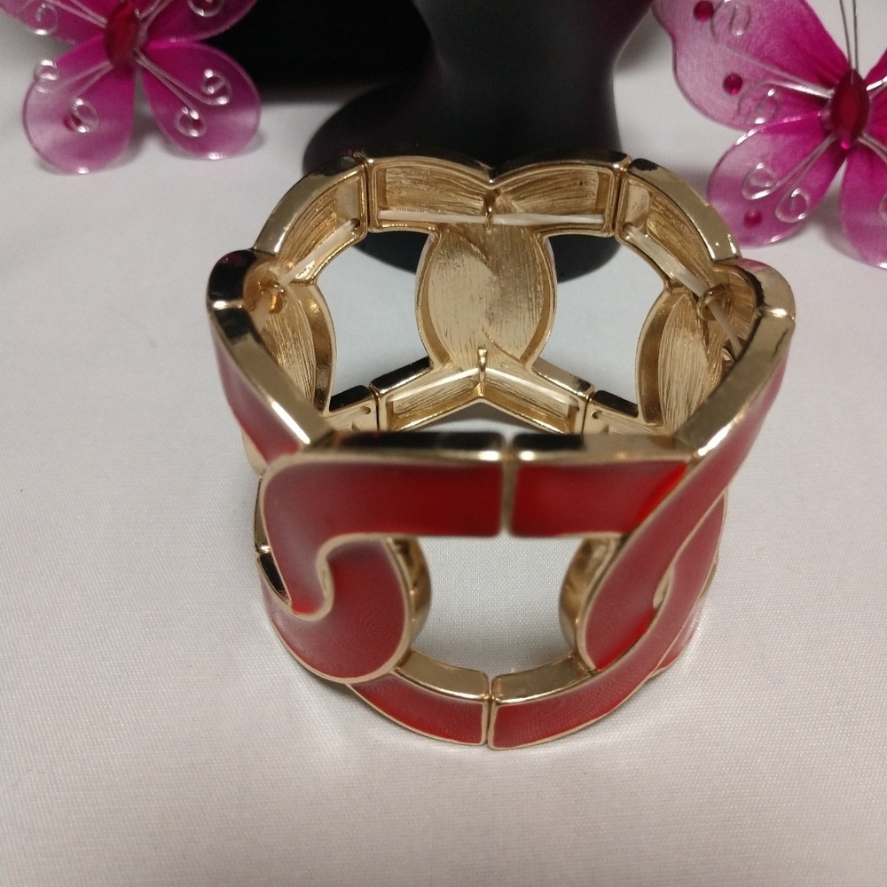 red bangle stretchable bracelet